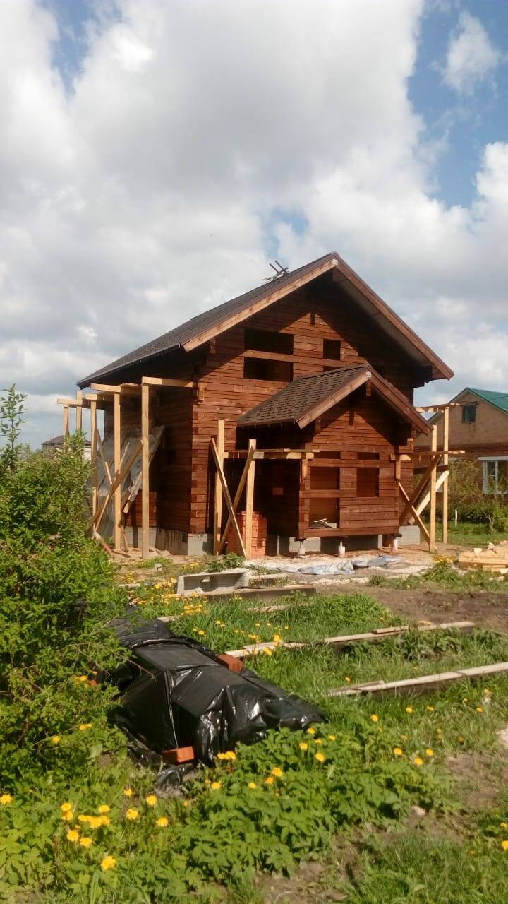 Строительство дома из профилированного бруса в Калужской области, п. Росва