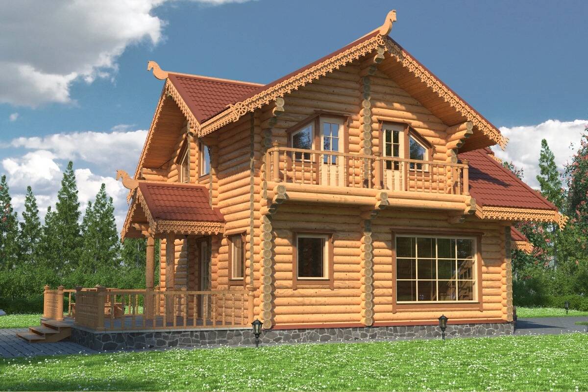 Закончен проект дома 8,0х8,0 "Ангара" для строительства в Архангельской области из оцилиндрованного бревна 260 мм.