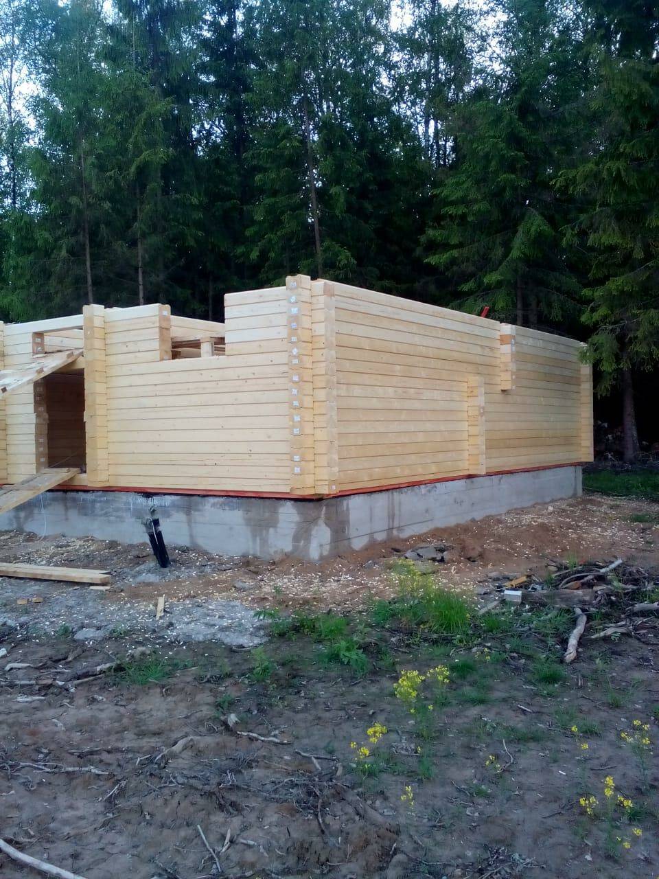 Начато строительство дома по проекту "Комарово" из профилированного бруса в Клинском районе Московской области