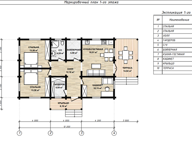 План этажа дома по проекту 