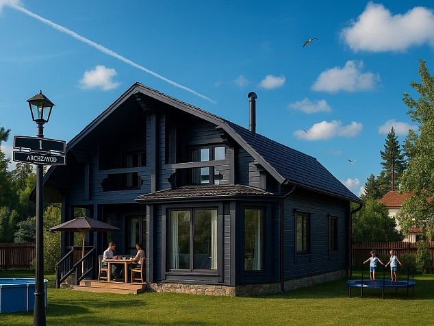 Дом из клееного бруса с производства из Архангельска