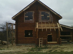 Дом из оцилиндрованного бревна d 240 12,0 х 13,5 в Калужской области Перемышльского района