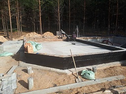 Устройство фундаментной плиты в Нижегородской области, на берегу Волги